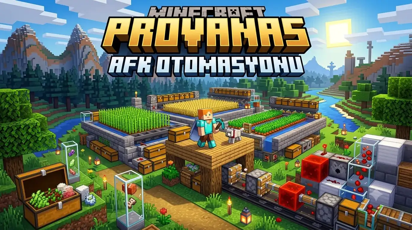 Minecraft dünyasında otomatik çiftlikler ve Provanas AFK Otomasyonu yazısı