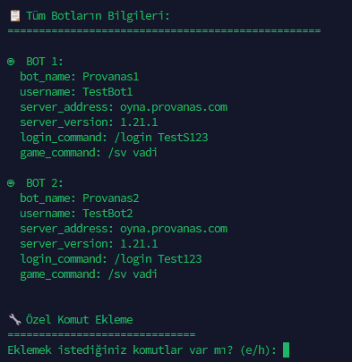 Bot Bilgileri