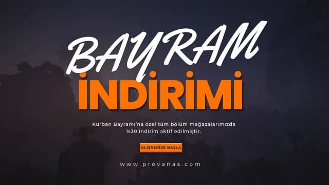 Kurban Bayramına Özel %30 İndirim Aktif!!!